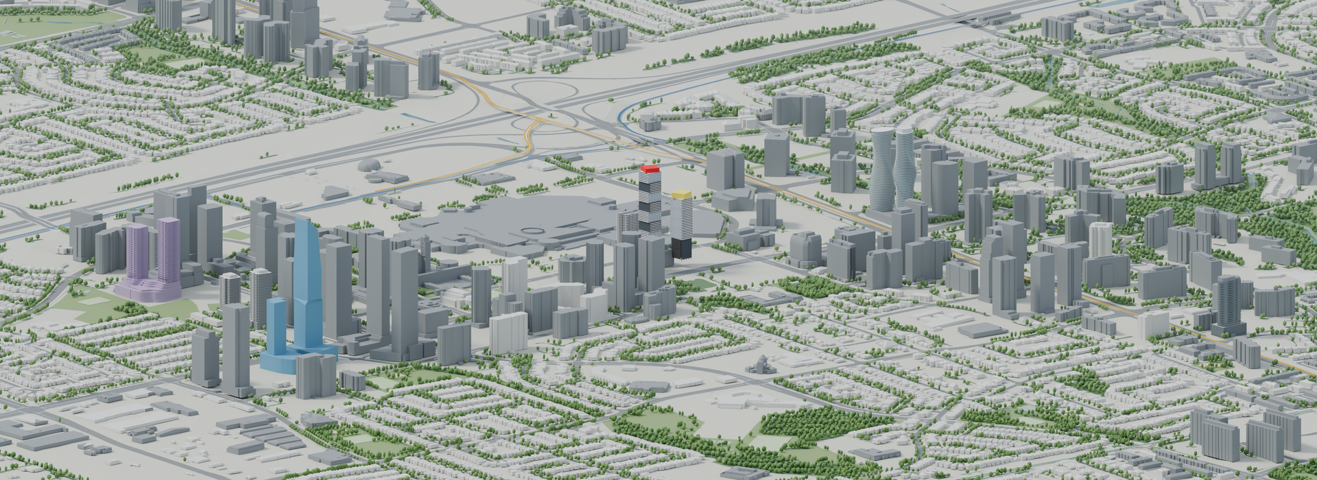 Downtown with construction panorama